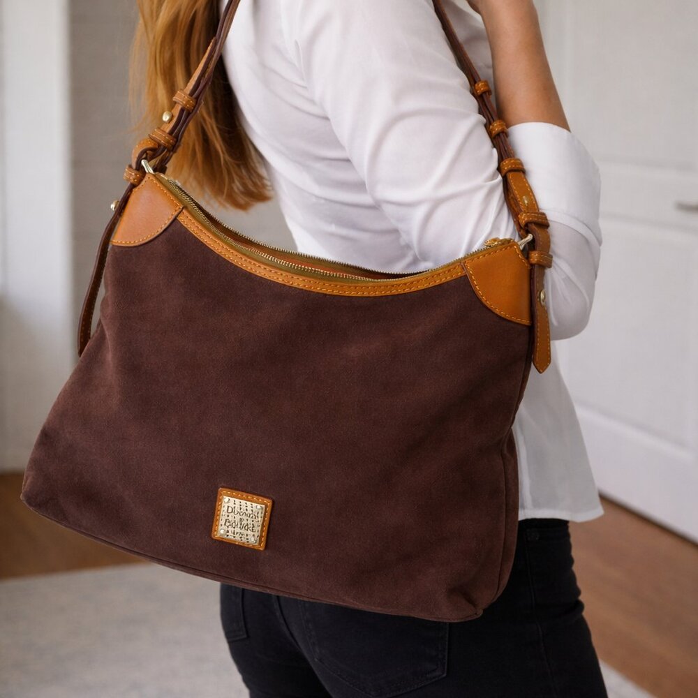 Dooney & Bourke Suede Shoulder Bay - Burgundy